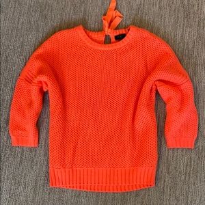 Like New Ted Baker Orange Sweater with Bow. Size 2